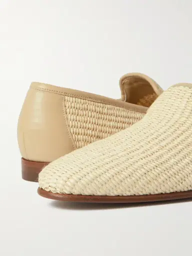 Manolo Blahnik Mario Leather-Trimmed Raffia Loafers - Men | Thumbnail 5 Manolo Blahnik Mario Leather-Trimmed Raffia Loafers - Men | Thumbnail 5