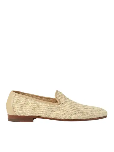 Manolo Blahnik Mario Leather-Trimmed Raffia Loafers - Men | Thumbnail 1 Manolo Blahnik Mario Leather-Trimmed Raffia Loafers - Men | Thumbnail 1