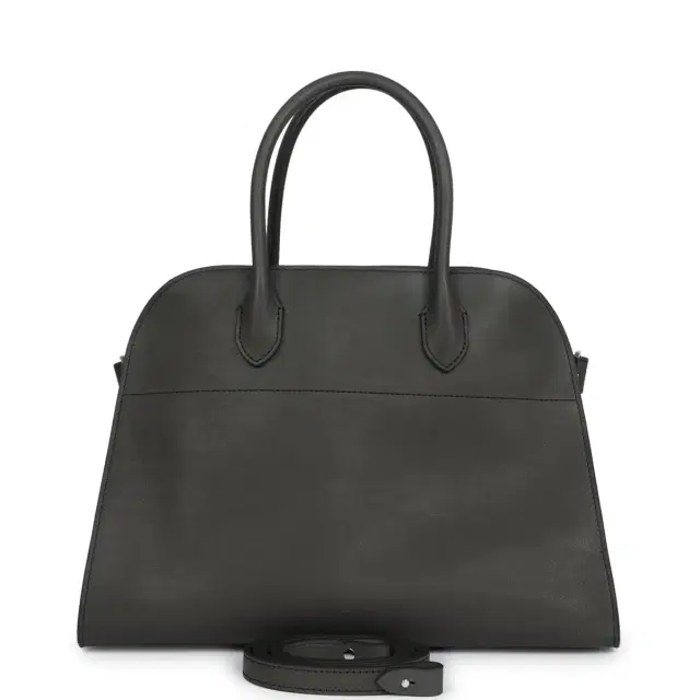 The Row Soft Margaux 12 Koala Grey Saddle Leather Silver Hardware