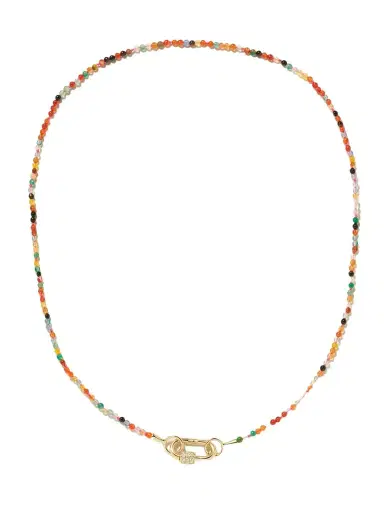 Marla Aaron Itty Bitty Strand + Babylock 14-karat Gold, Agate And Diamond Necklace | Thumbnail 1