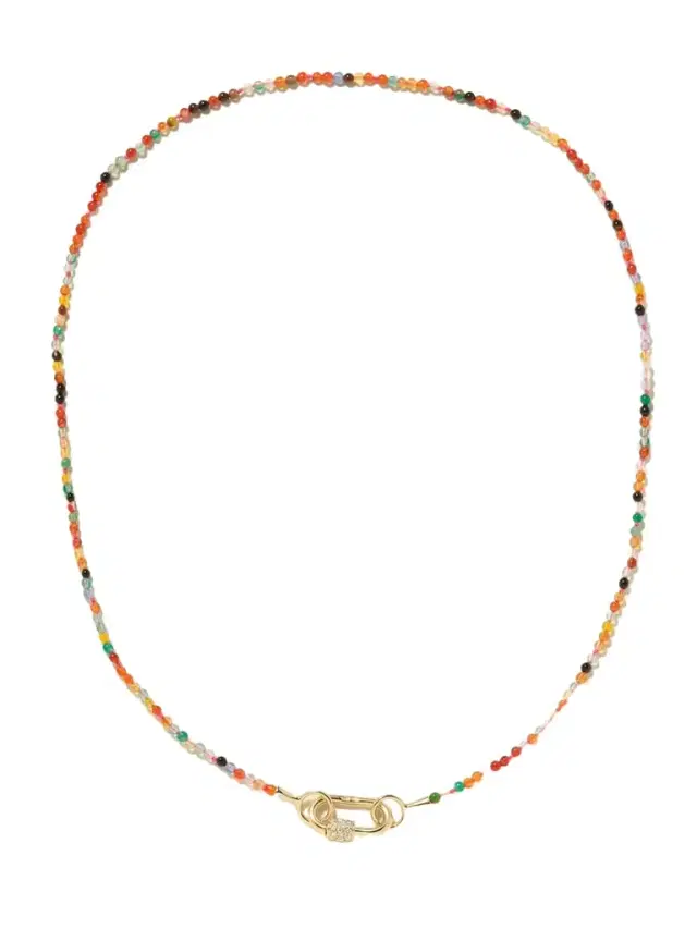 Itty Bitty Strand + Babylock 14-karat Gold, Agate And Diamond Necklace