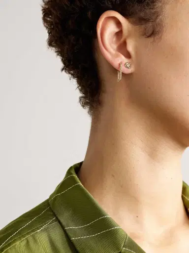 STONE AND STRAND Tie The Knot 10-karat Gold Diamond Earrings | Thumbnail 4 STONE AND STRAND Tie The Knot 10-karat Gold Diamond Earrings | Thumbnail 4
