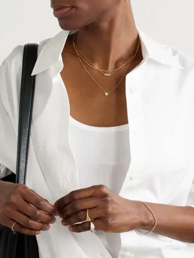 STONE AND STRAND Tie The Knot 10-karat Gold Diamond Necklace | Thumbnail 5