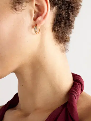 STONE AND STRAND Silvia 14-karat Gold Diamond Hoop Earrings | Thumbnail 2 STONE AND STRAND Silvia 14-karat Gold Diamond Hoop Earrings | Thumbnail 2