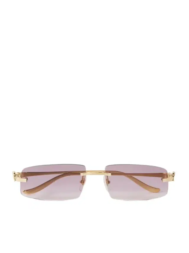 Panthère Rectangular-frame Gold-tone Sunglasses