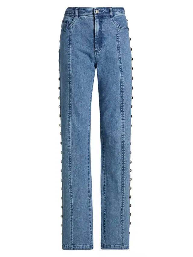 Cinq à Sept Women's Shailene Studded Flare Jeans - Blue Haze