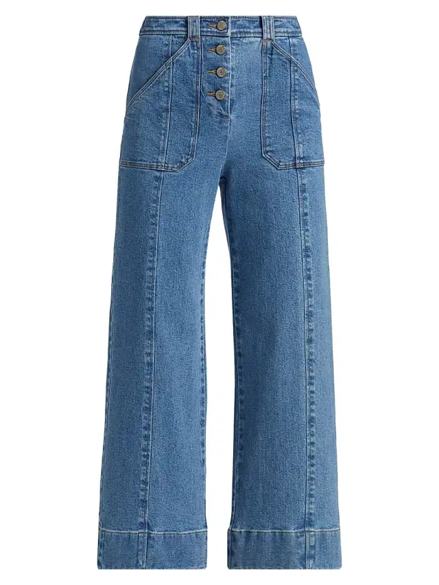 Cinq à Sept Women's Benji Mid-Rise Wide-Leg Pants - Blue Haze
