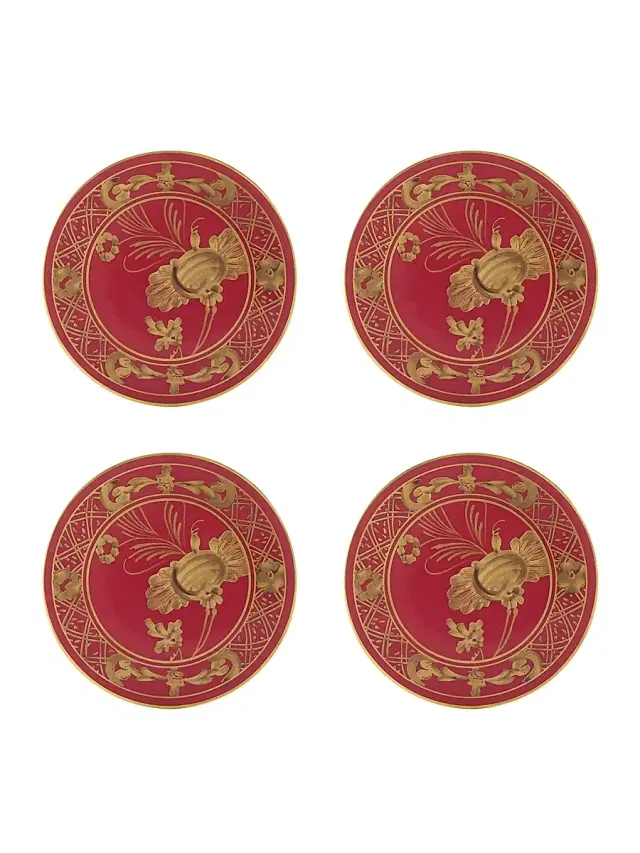 Ginori 1735 Tesori Oriente Italiano 4-Piece Coasters Set - Red