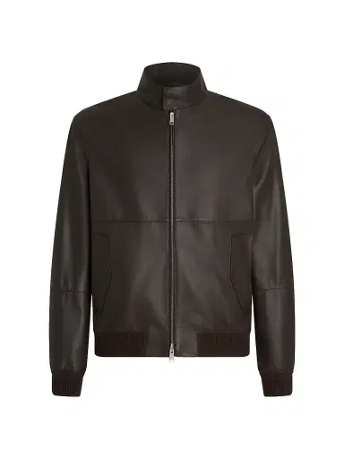 Zegna Men's Nappa Leather Bomber Jacket | Thumbnail 1