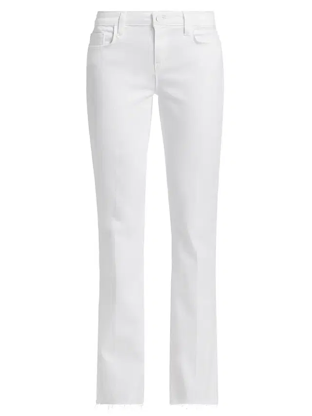 L'AGENCE Women's Sneeki Low-Rise Sneaker Straight-Leg Jeans - Blanc