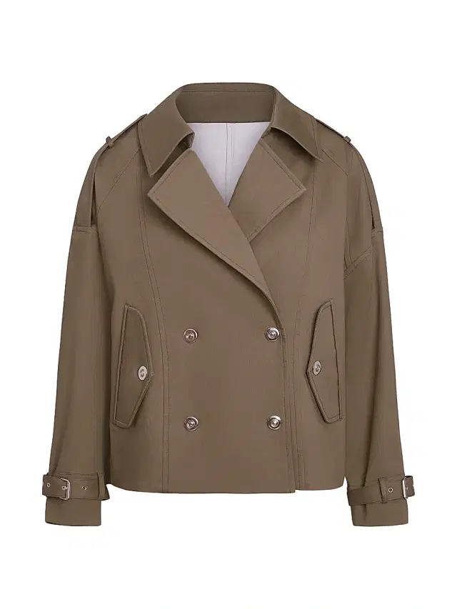Women's Bogie Double-Breasted Trench Jacket - Military