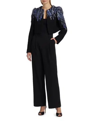 Dries Van Noten Women's Bea Embellished Wool Jacket - Black | Thumbnail 2