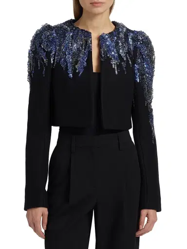 Dries Van Noten Women's Bea Embellished Wool Jacket - Black | Thumbnail 3