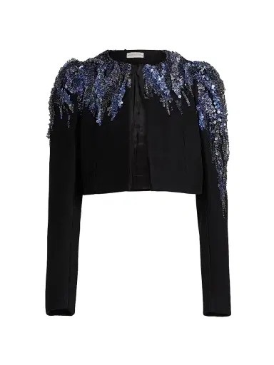 Dries Van Noten Women's Bea Embellished Wool Jacket - Black | Thumbnail 1