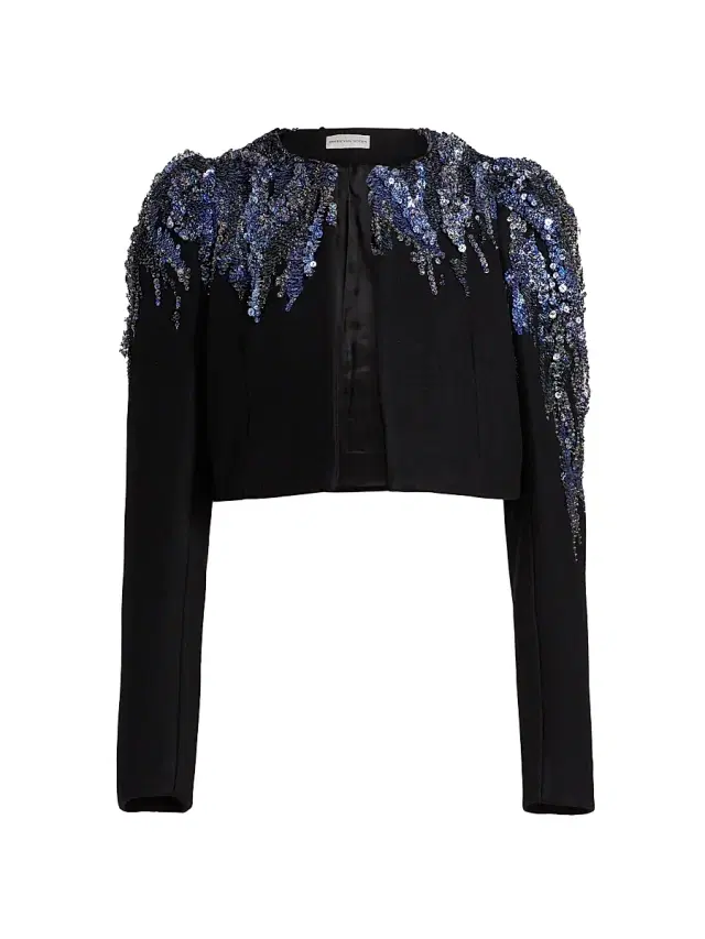 Women's Bea Embellished Wool Jacket - Black