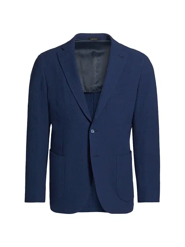 Saks Fifth Avenue Men's COLLECTION Stretch-Cotton Seersucker Blazer - Navy