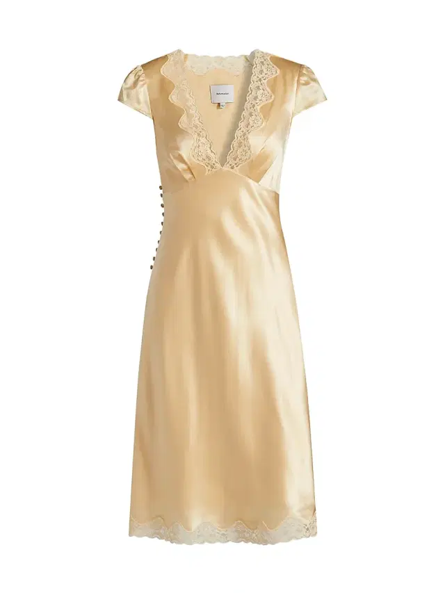 Reformation Women's Florence Silk Midi-Dress - Blonde