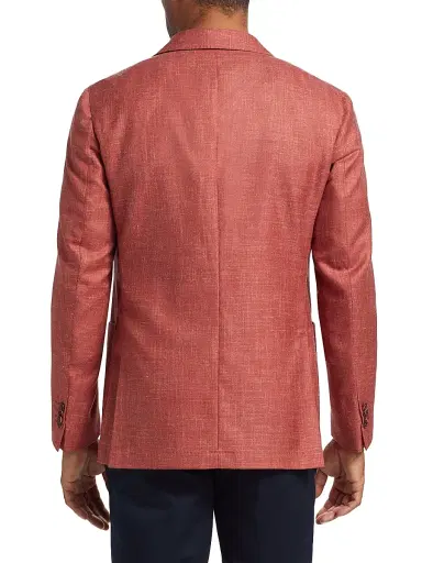 Saks Fifth Avenue Men's COLLECTION Mélange Wool, Silk & Linen Blazer - Orange - Size 44 | Thumbnail 5