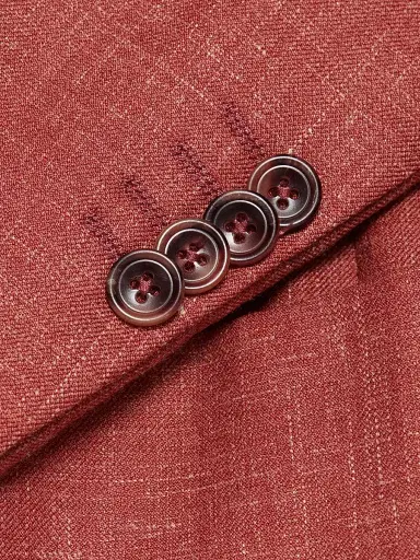 Saks Fifth Avenue Men's COLLECTION Mélange Wool, Silk & Linen Blazer - Orange - Size 44 | Thumbnail 7