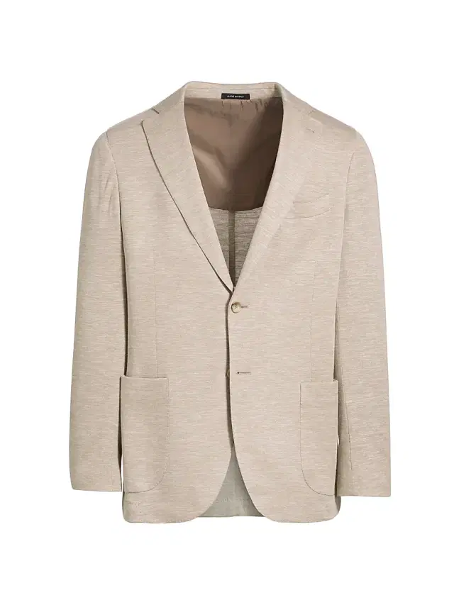 Men's COLLECTION Wool & Silk Jersey Blazer - Cream