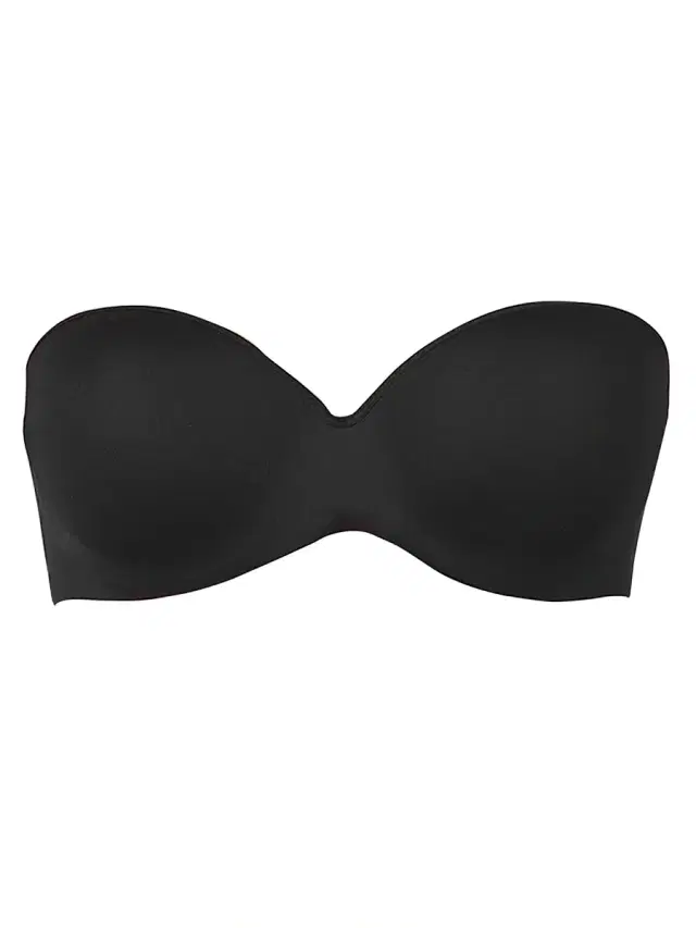 Women's Sculptural Strapless Plunge Push-Up Bra - Black