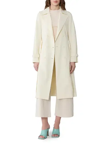 Soia & Kyo Women's Blaire Double-Breasted Trench Coat - Sidewalk Chalk - Size Large | Thumbnail 2