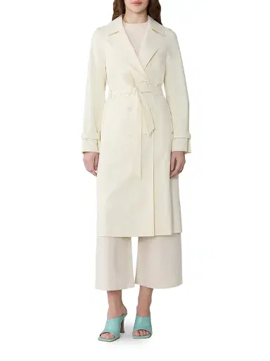 Soia & Kyo Women's Blaire Double-Breasted Trench Coat - Sidewalk Chalk - Size Large | Thumbnail 3