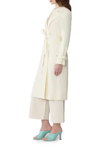 Soia & Kyo Women's Blaire Double-Breasted Trench Coat - Sidewalk Chalk - Size Large | Thumbnail 4