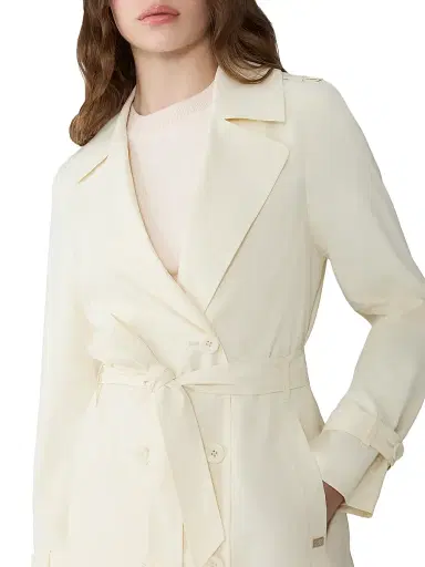 Soia & Kyo Women's Blaire Double-Breasted Trench Coat - Sidewalk Chalk - Size Large | Thumbnail 6