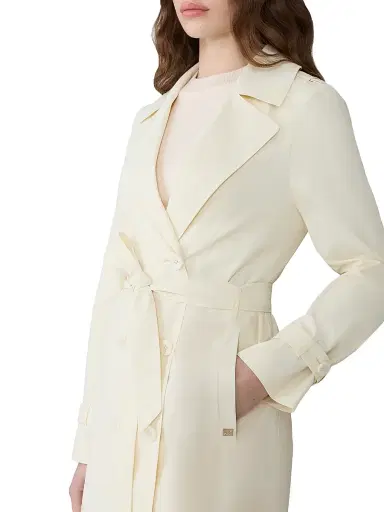 Soia & Kyo Women's Blaire Double-Breasted Trench Coat - Sidewalk Chalk - Size Large | Thumbnail 7