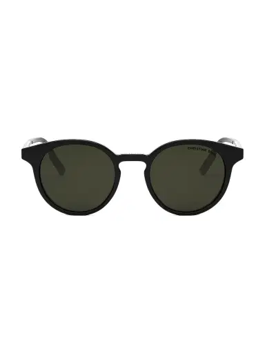 Dior Men's DiorTag R1I 49MM Round Sunglasses - Silver Black Green | Thumbnail 2