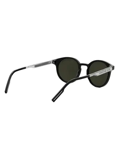 Dior Men's DiorTag R1I 49MM Round Sunglasses - Silver Black Green | Thumbnail 6