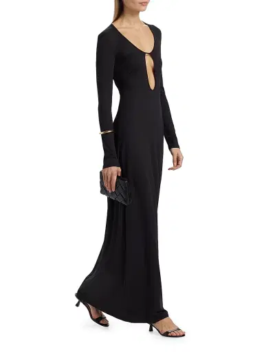 Kiki de Montparnasse Women's Echauffe Cut-Out Long-Sleeve Gown - Black - Size Medium | Thumbnail 2 Kiki de Montparnasse Women's Echauffe Cut-Out Long-Sleeve Gown - Black - Size Medium | Thumbnail 2