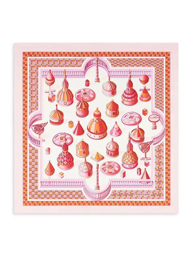 FERRAGAMO Women's Duomo Printed Silk Foulard - Cotton Candy