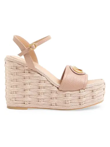 Valentino Garavani Women's VLogo Signature Wedge Sandals 120MM - Rose Cannelle - Size 12 | Thumbnail 1