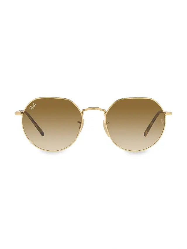Ray-Ban RB3565 Jack 51MM Round Sunglasses - Gold Flash