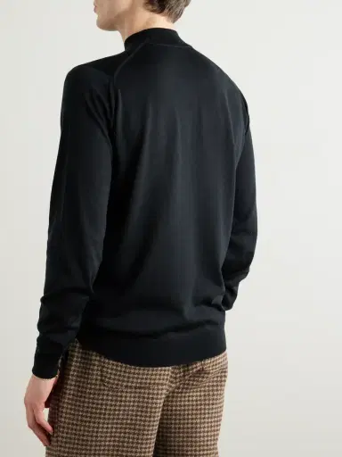 John Smedley Slim-Fit Merino Wool Mock-Neck Sweater - Men | Thumbnail 4