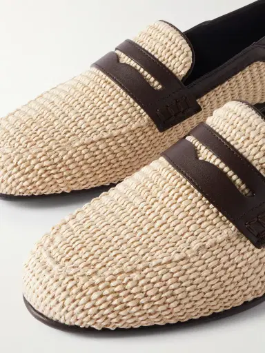 Manolo Blahnik Padstow Collapsible-Heel Leather-Trimmed Raffia Loafers - Men | Thumbnail 5 Manolo Blahnik Padstow Collapsible-Heel Leather-Trimmed Raffia Loafers - Men | Thumbnail 5