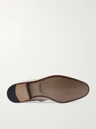 Manolo Blahnik Modena Leather-Trimmed Linen-Twill Loafers - Men | Thumbnail 3 Manolo Blahnik Modena Leather-Trimmed Linen-Twill Loafers - Men | Thumbnail 3