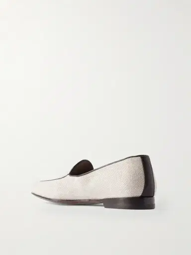 Manolo Blahnik Modena Leather-Trimmed Linen-Twill Loafers - Men | Thumbnail 4 Manolo Blahnik Modena Leather-Trimmed Linen-Twill Loafers - Men | Thumbnail 4