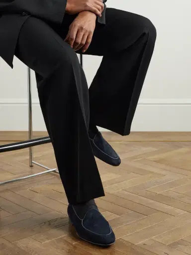 Manolo Blahnik Modena Leather-Trimmed Suede Loafers - Men | Thumbnail 2