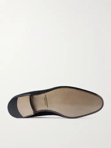 Manolo Blahnik Modena Leather-Trimmed Suede Loafers - Men | Thumbnail 3