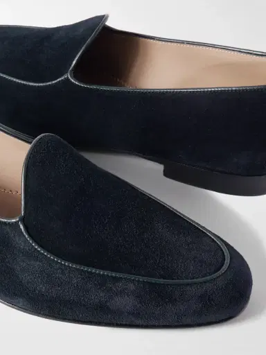 Manolo Blahnik Modena Leather-Trimmed Suede Loafers - Men | Thumbnail 5