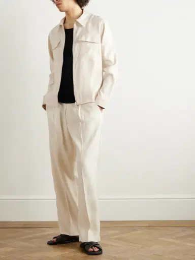 NN07 Kay 1808 Straight-Leg LENZING™ ECOVERO™ and Linen-Blend Trousers - Men | Thumbnail 2