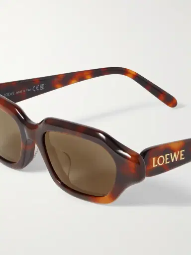 Loewe Slim Havana Rectangular Tortoiseshell Acetate Sunglasses - Men | Thumbnail 3
