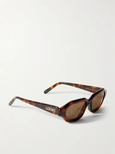 Loewe Slim Havana Rectangular Tortoiseshell Acetate Sunglasses - Men | Thumbnail 4
