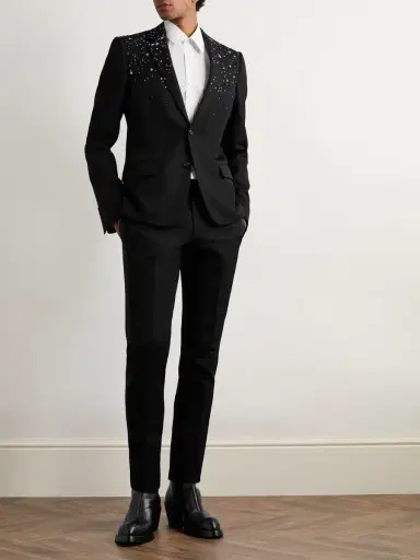 Alexander McQueen Slim-Fit Straight-Leg Wool Trousers - Men | Thumbnail 2