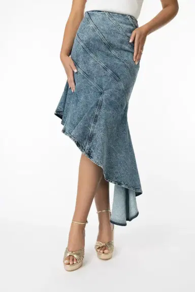 Alaïa Denim Spiral Skirt | Thumbnail 3