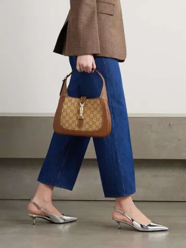 Gucci Jackie 1961 Logo-jacquard Raffia And Leather Shoulder Bag | Thumbnail 2 Gucci Jackie 1961 Logo-jacquard Raffia And Leather Shoulder Bag | Thumbnail 2