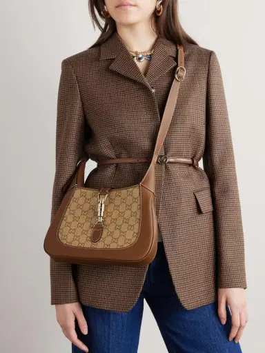 Gucci Jackie 1961 Logo-jacquard Raffia And Leather Shoulder Bag | Thumbnail 6 Gucci Jackie 1961 Logo-jacquard Raffia And Leather Shoulder Bag | Thumbnail 6